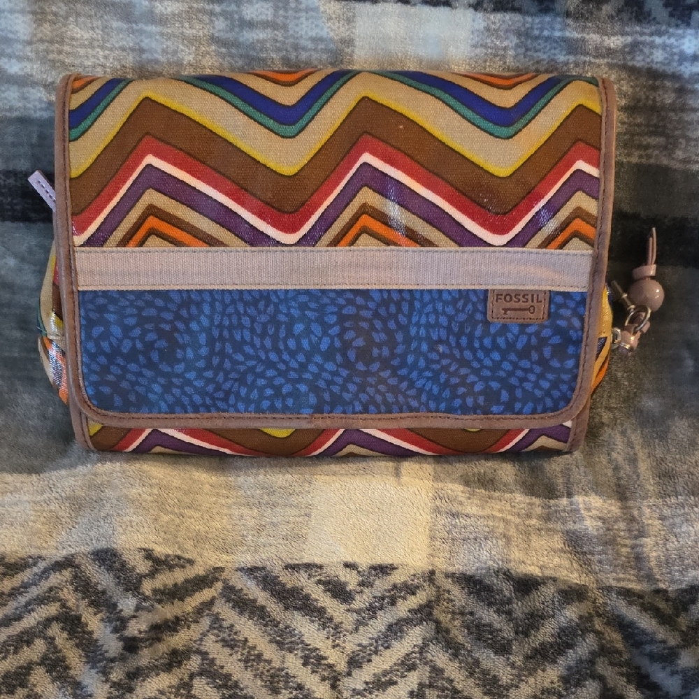 Fossil Chevron Multicolor Cosmetic Bag